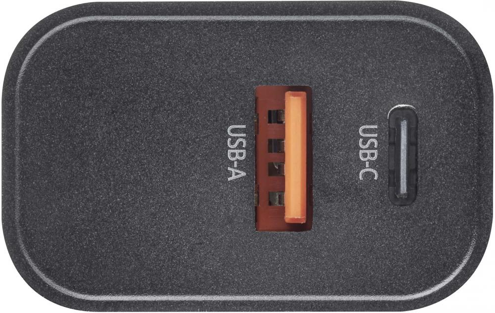 Intenso Ladegerät Power Adapter 30 Watt W30AC 1x USB-A + 1x USB-C für 2 Geräte schwarz