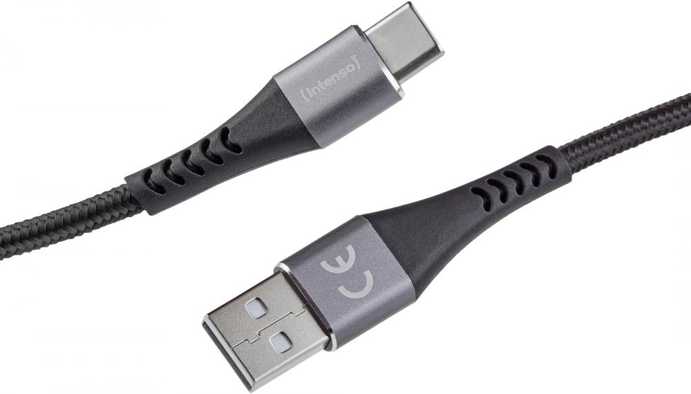 Intenso USB Kabel A315C Typ A - TYP C Nylon 1,5m max. 60W schwarz