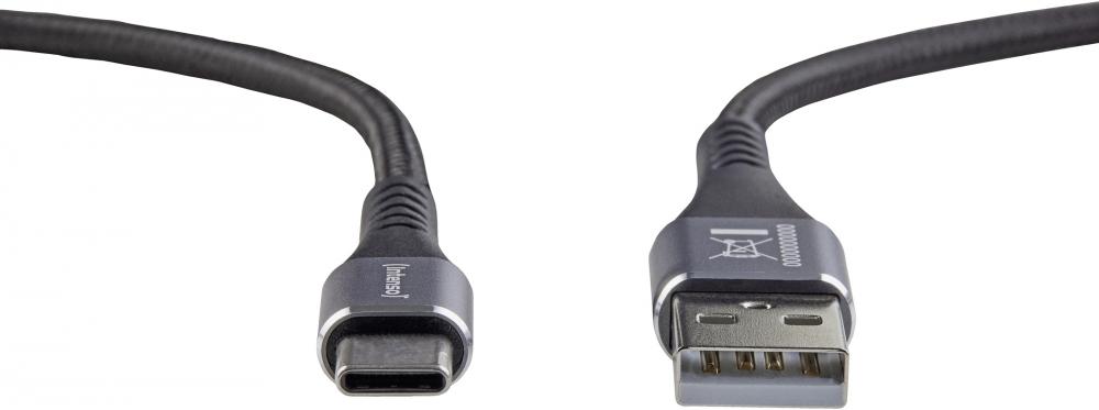 Intenso USB Kabel A315C Typ A - TYP C Nylon 1,5m max. 60W schwarz
