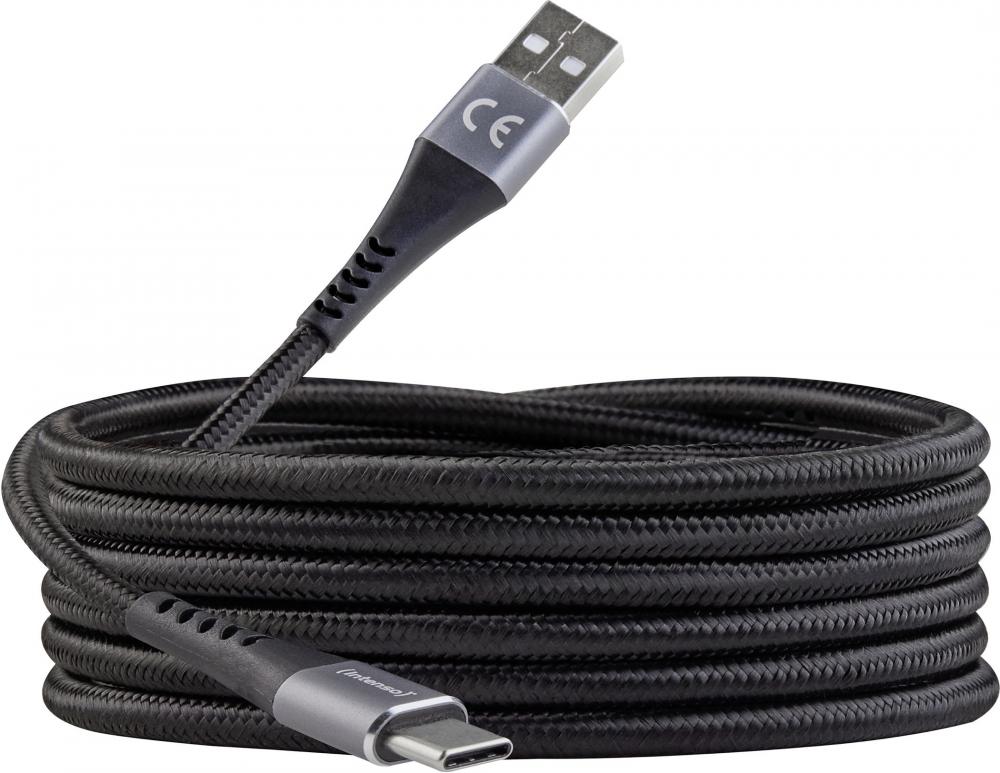 Intenso USB Kabel A315C Typ A - TYP C Nylon 1,5m max. 60W schwarz
