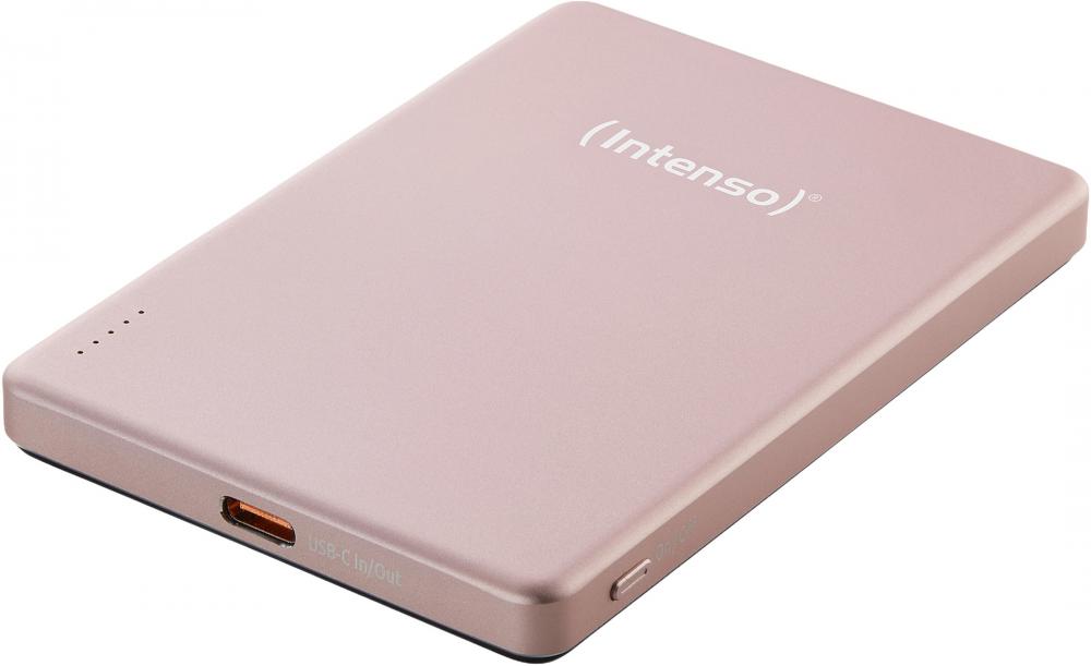 Intenso Powerbank MW5000 magnetische Fixierung MagSafe kompatibel PD 3.0 5000 mAh USB Typ C rosé