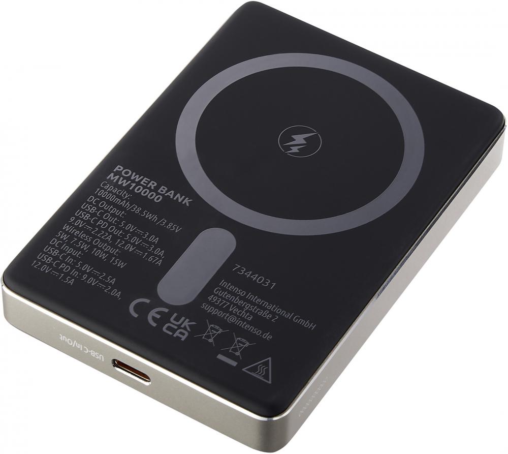 Intenso Powerbank MW10000 magnetische Fixierung MagSafe kompatibel PD 3.0 10000 mAh USB C champagner