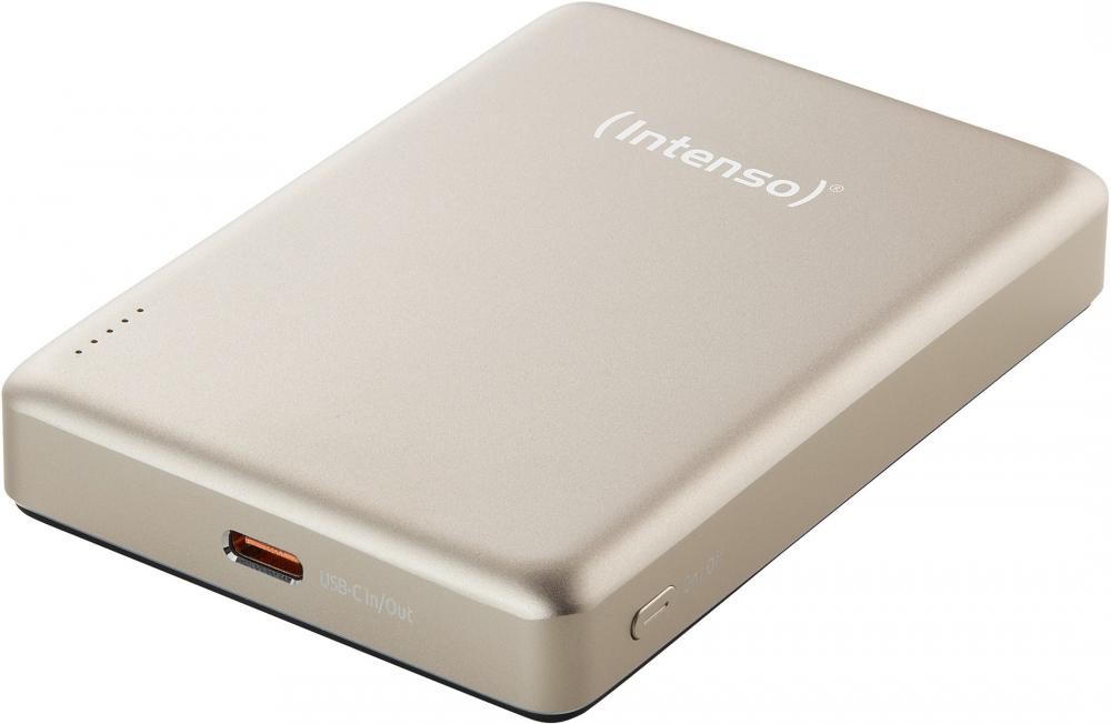 Intenso Powerbank MW10000 magnetische Fixierung MagSafe kompatibel PD 3.0 10000 mAh USB C champagner