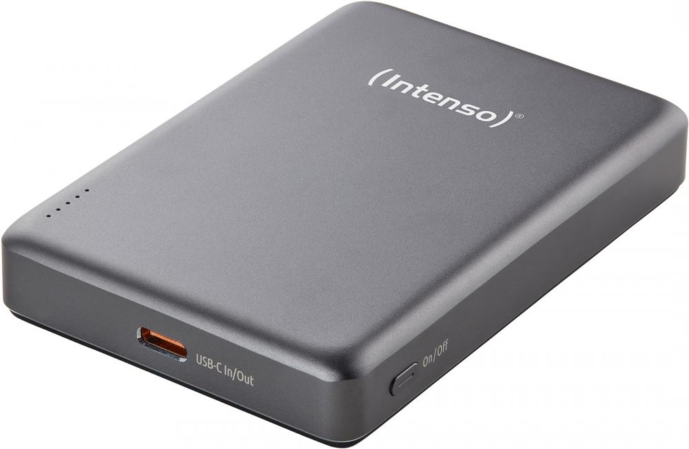 Intenso Powerbank MW10000 magnetische Fixierung MagSafe kompatibel PD 3.0 10000 mAh USB Typ C grau