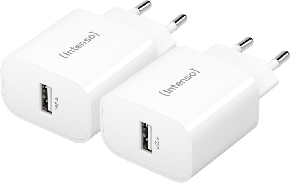 Intenso Ladegerät Power Adapter 5 Watt W5A 1x USB-A für 1 Gerät weiß Doppelpack