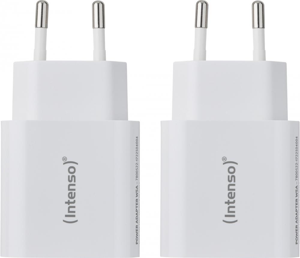 Intenso Ladegerät Power Adapter 5 Watt W5A 1x USB-A für 1 Gerät weiß Doppelpack