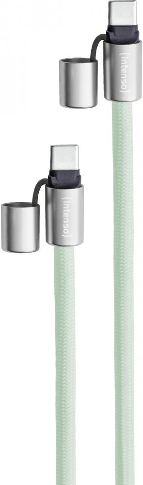 Intenso Cell Phone Charging Lanyard Handykette als Ladekabel Datenkabel 2 x USB-C bis 1,65m grün