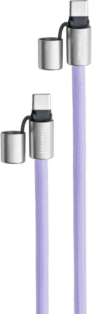 Intenso Cell Phone Charging Lanyard Handykette als Ladekabel Datenkabel 2 x USB-C bis 1,65m lila