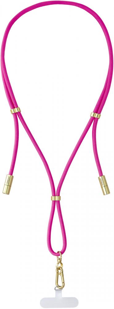 Intenso Cell Phone Charging Lanyard Handykette als Ladekabel Datenkabel 2 x USB-C 1,65m neon pink
