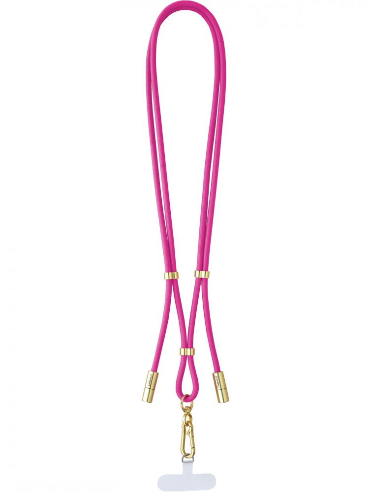 Intenso Cell Phone Charging Lanyard Handykette als Ladekabel Datenkabel 2 x USB-C 1,65m neon pink