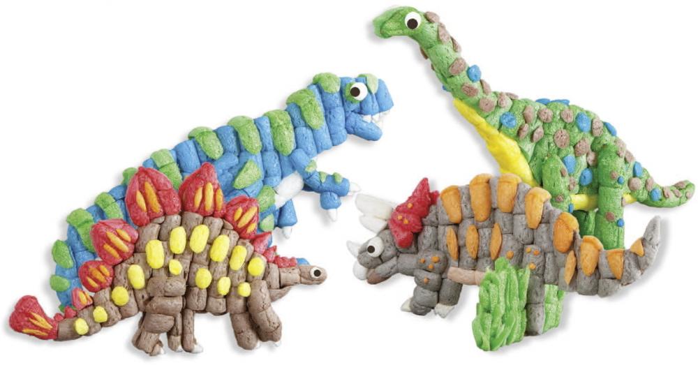 PlayMais Bastel Kreativität Classic 4 verschiedene Karten mit Dinosauriern 160620