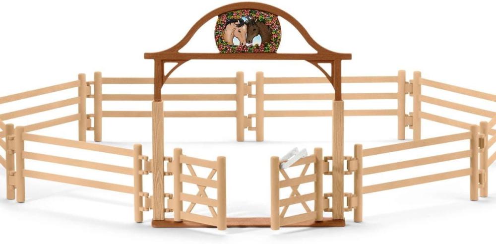 Schleich HORSE CLUB Pferdekoppel mit Eingangstor Set 10 Teile 42434