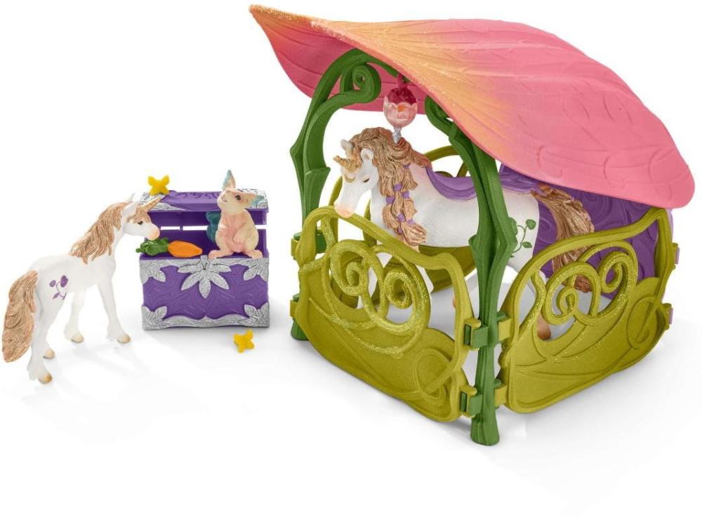 Schleich BAYALA® Glitzerndes Blütenhaus mit Einhörnern, See und Stall Set 71 Teile 42445
