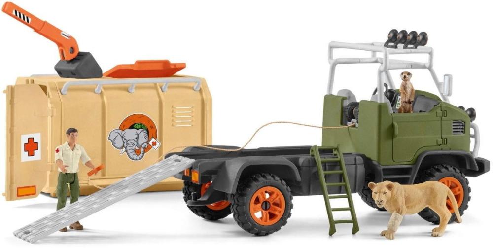 Schleich WILD LIFE Großer Truck Tierrettung Set 45 Teile 42475