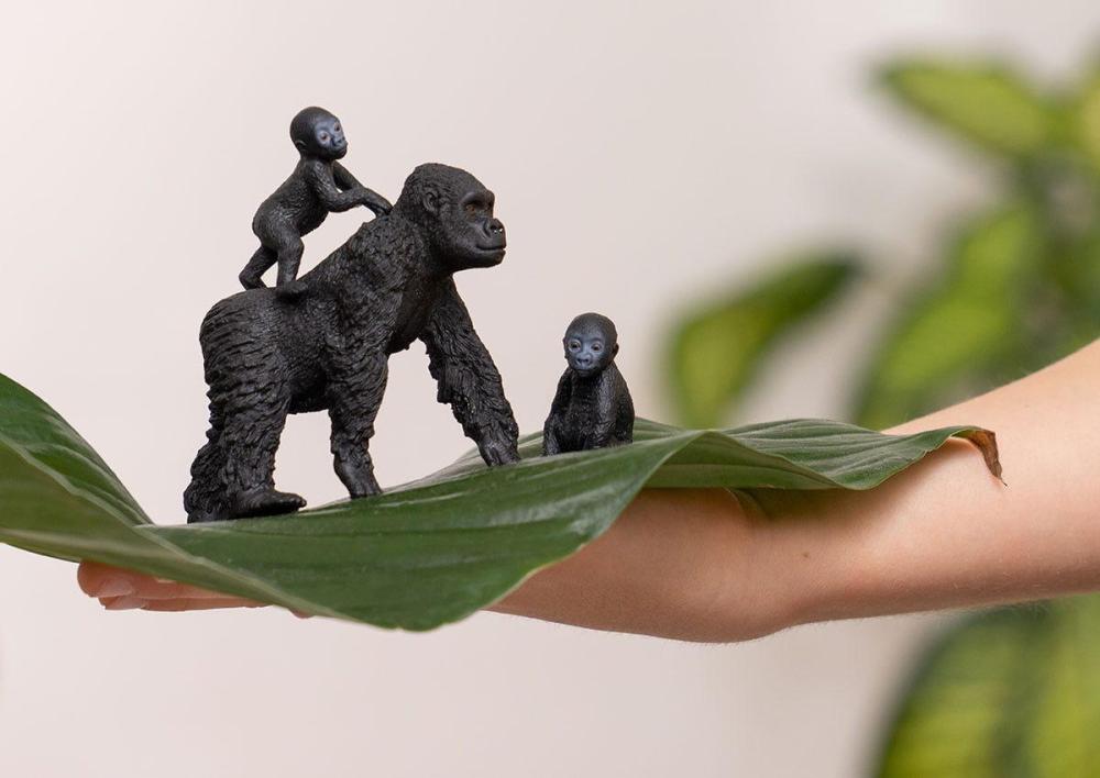 Schleich WILD LIFE Flachland Gorilla Familie 3 Figuren 42601