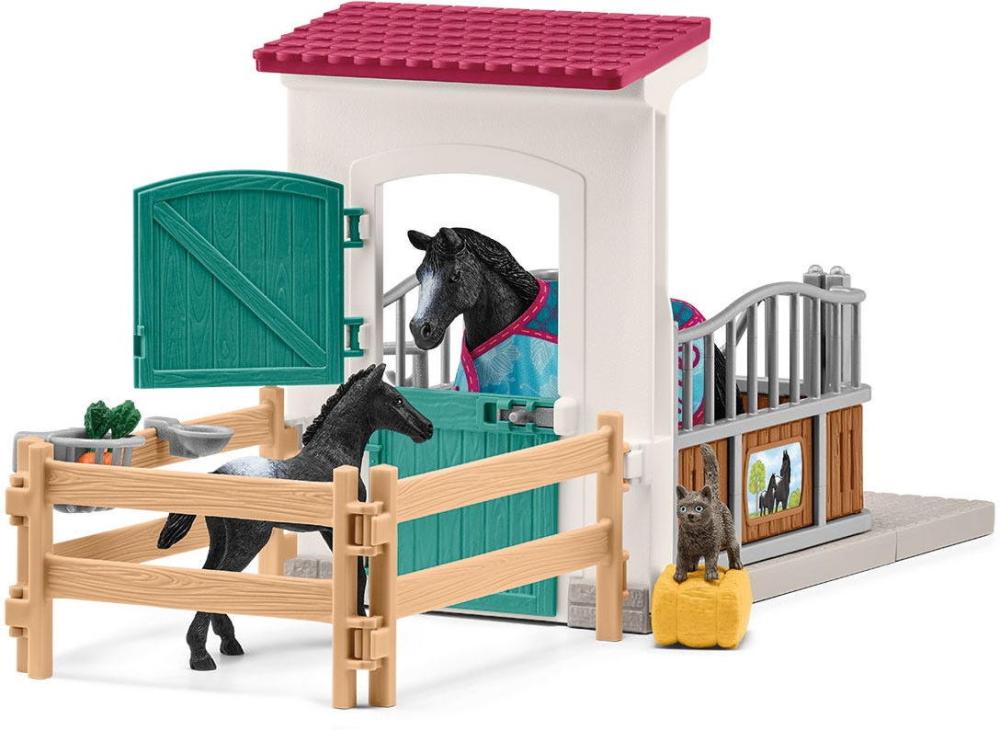 Schleich HORSE CLUB Pferdebox mit Stute und Fohlen Set 34 Teile 42611