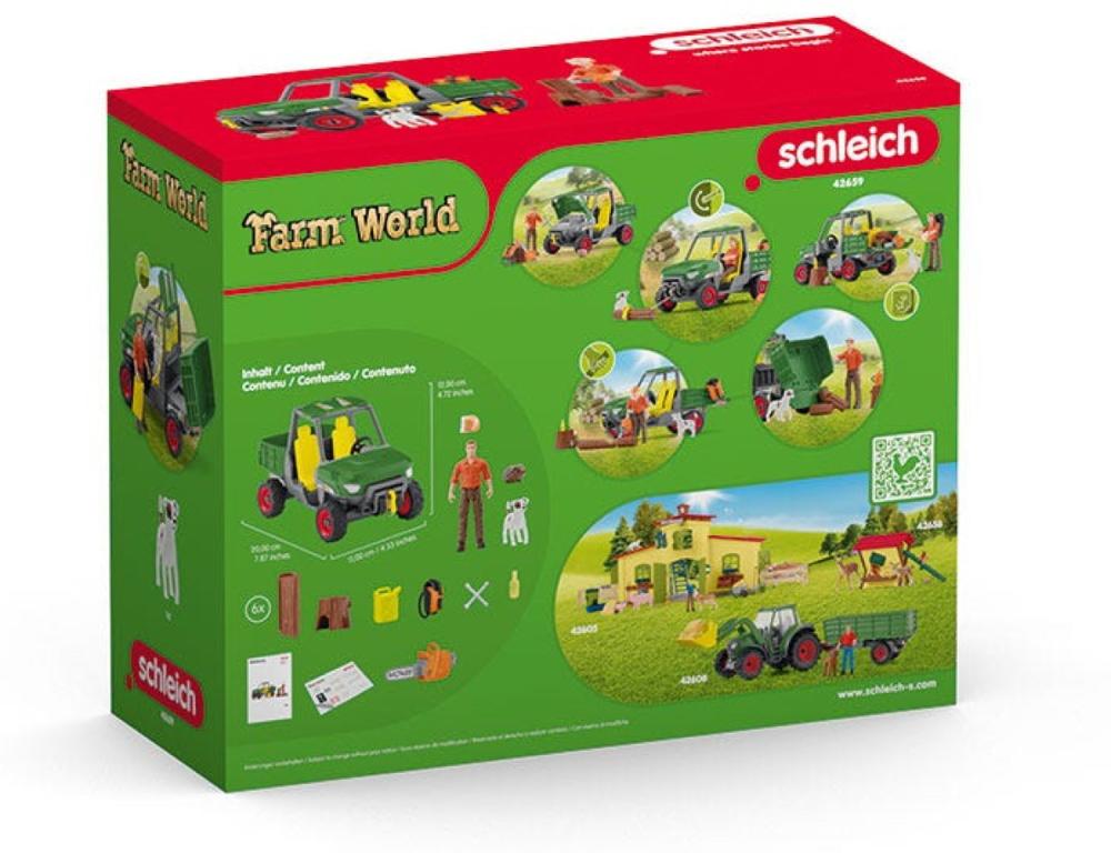 Schleich FARM WORLD Waldbauer mit Fahrzeug Set 49 Teile 42659