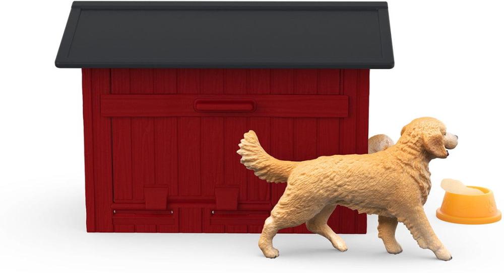 Schleich FARM WORLD Hundehütte mit Goldenretrievern Set 9 Teile 42722
