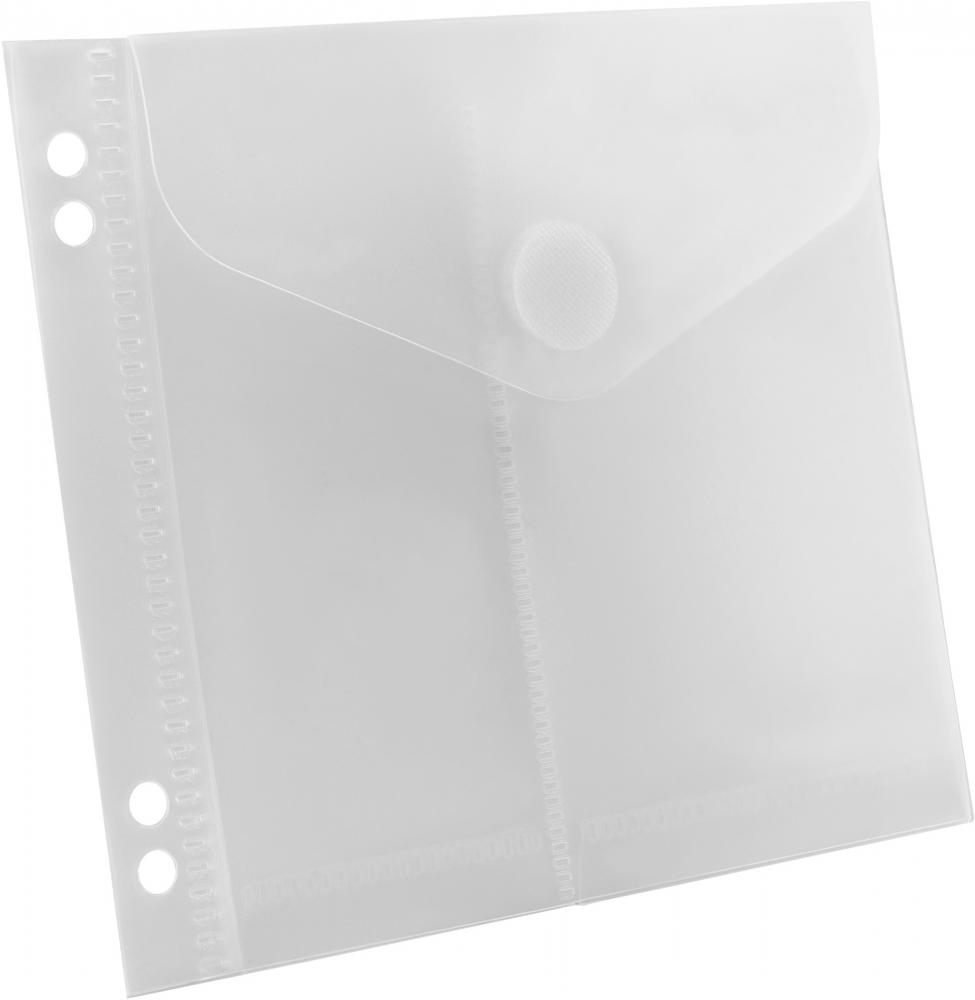 10 Mediarange Plastiktaschen mit 2 Fächer mit Abheftlochung für je 1 USB Stick transparent