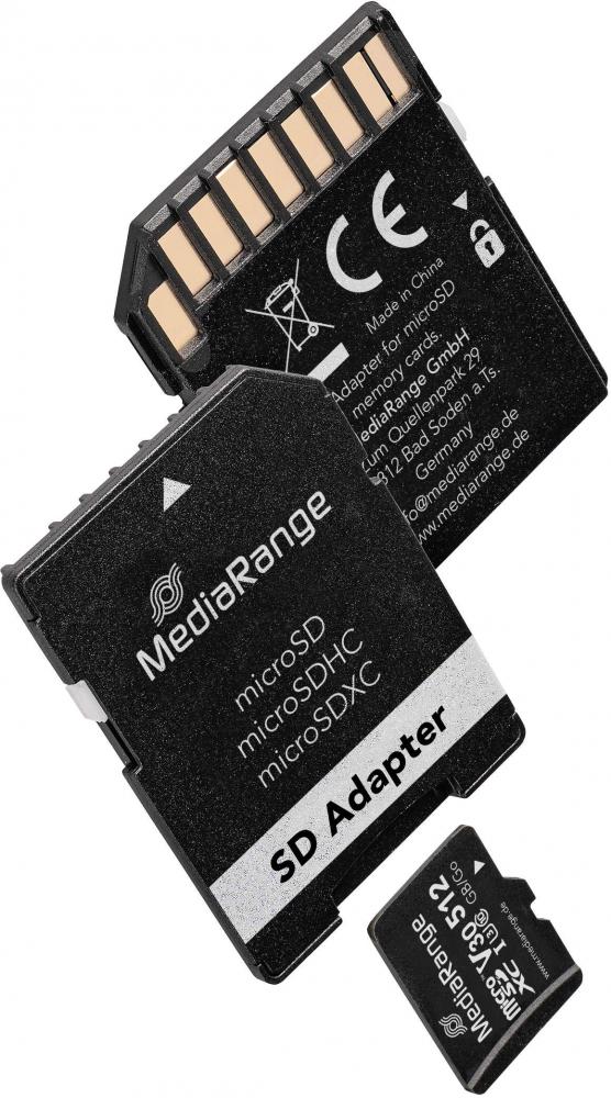 Mediarange Micro SDXC Karte 512GB Speicherkarte UHS-1 U3 Class 10