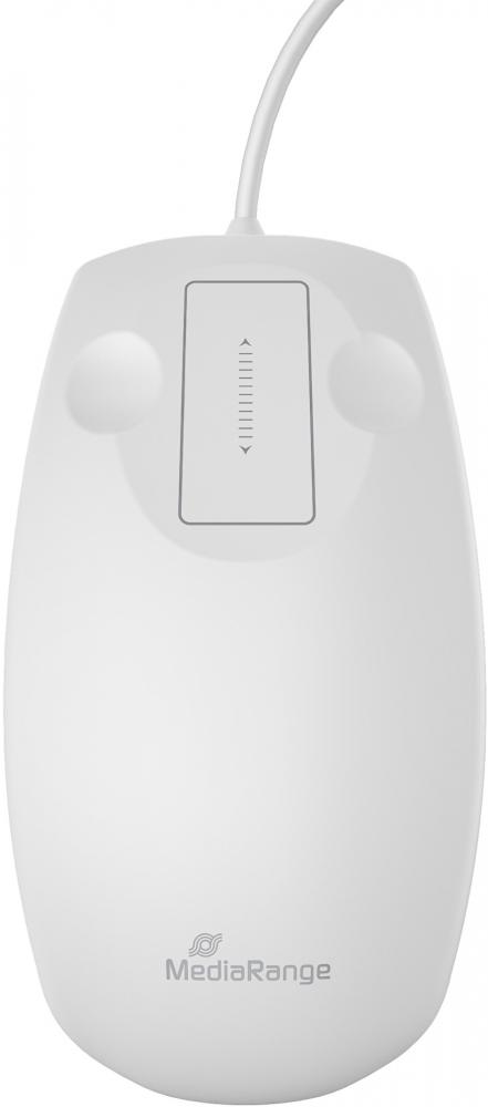 Mediarange Hygiene Maus optisch mit Kabel 2 Tasten 1000 dpi weiß MROS265