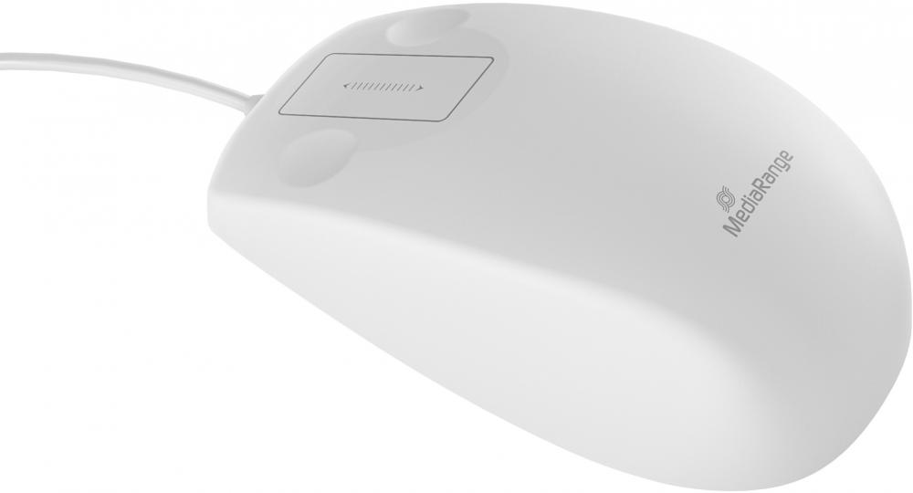 Mediarange Hygiene Maus optisch mit Kabel 2 Tasten 1000 dpi weiß MROS265