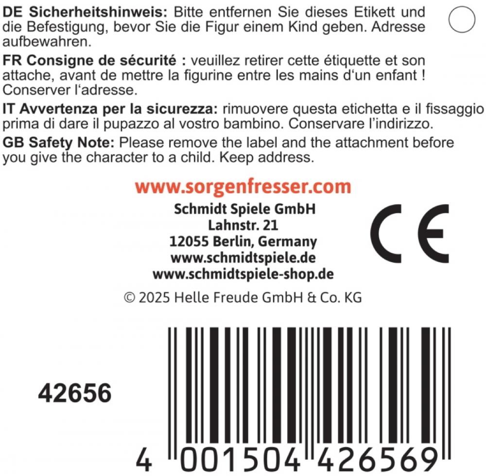 Schmidt Spiele Plüsch Stofftier Sorgenfresser Jenna 25 cm 42656