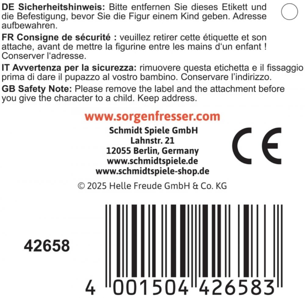 Schmidt Spiele Plüsch Stofftier Sorgenfresser Nisha 28 cm 42658