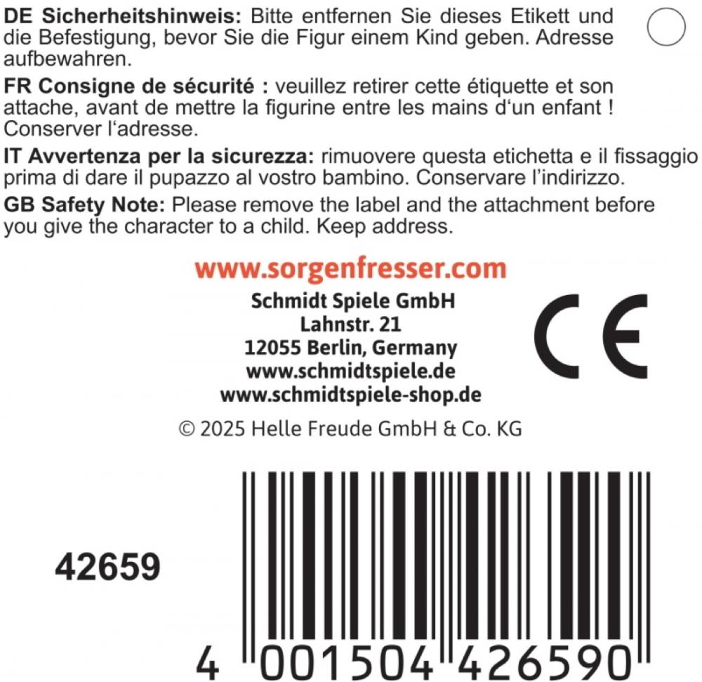 Schmidt Spiele Plüsch Stofftier Sorgenfresser YingYang 23 cm 42659