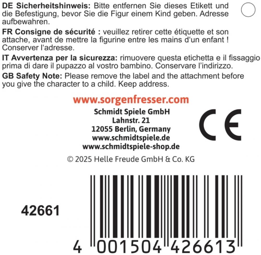 Schmidt Spiele Plüsch Stofftier Sorgenfresser Edition Boogie Woogies TakTak 22 cm 42661