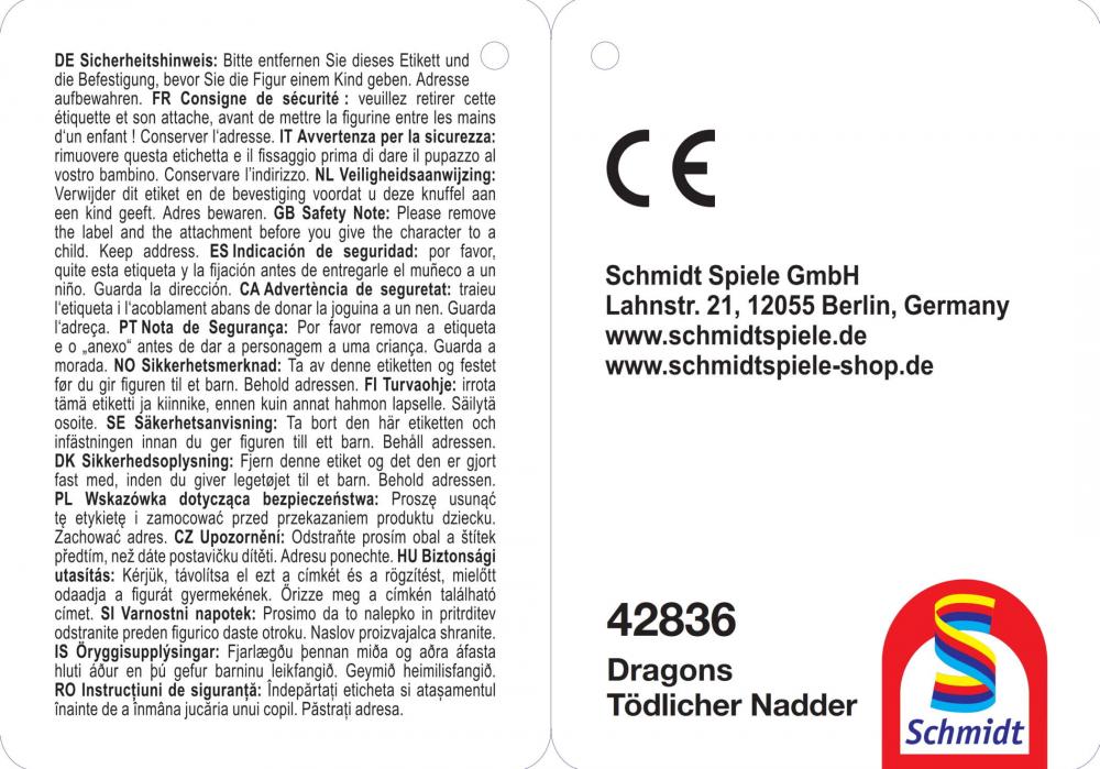 Schmidt Spiele Plüsch Stofftier Dragons Tödlicher Nadder 27 cm 42836