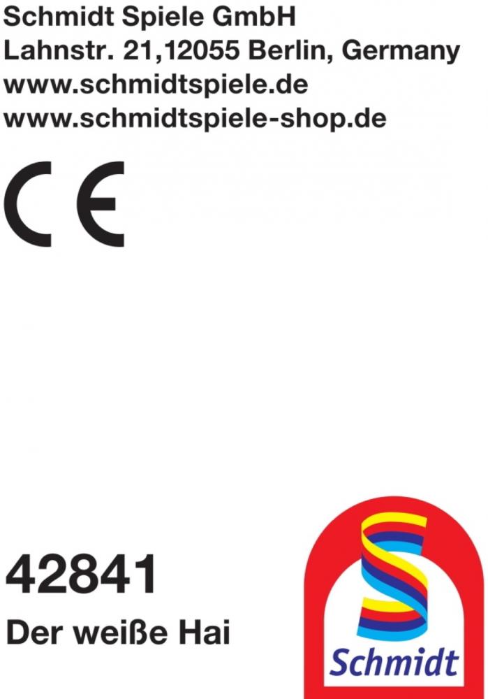 Schmidt Spiele Plüsch Stofftier Der weisse Hai 36 cm 42841