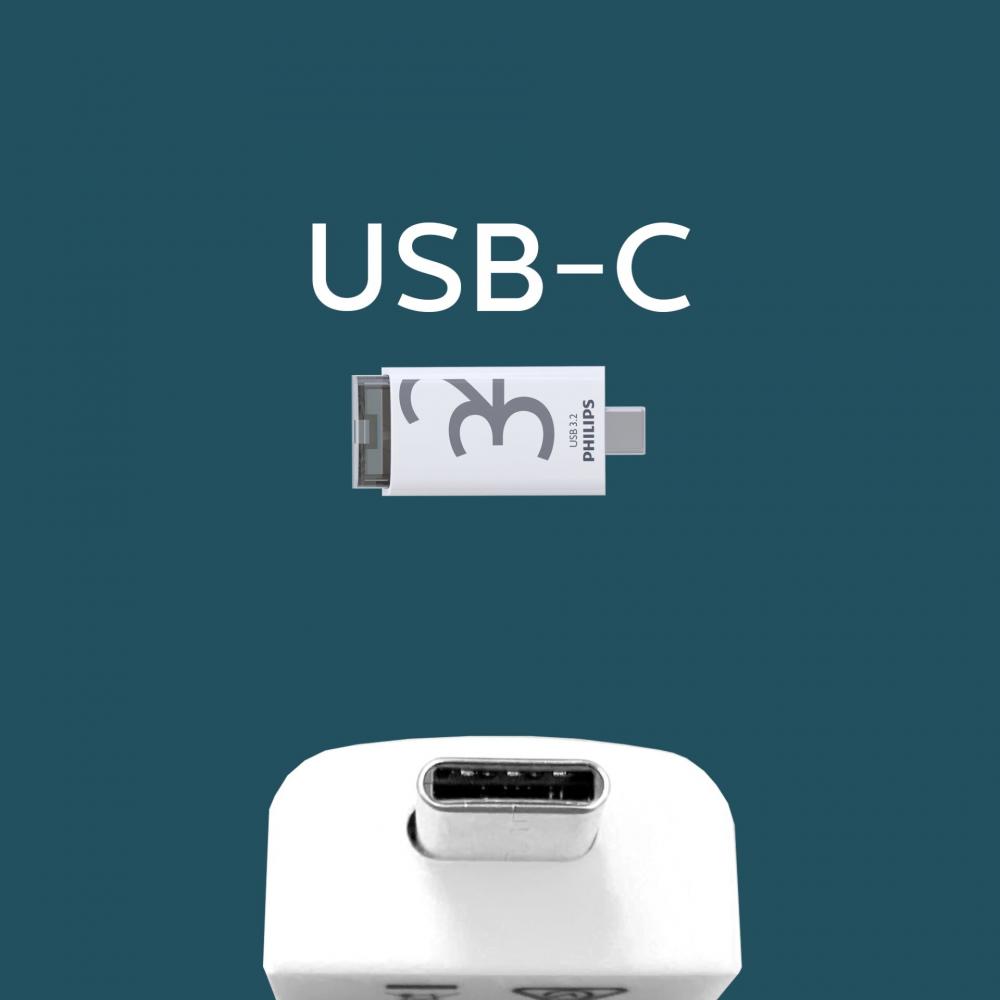Philips USB Stick 32GB Speicherstick Click Series weiß grau Typ C USB 3.2 Gen 1