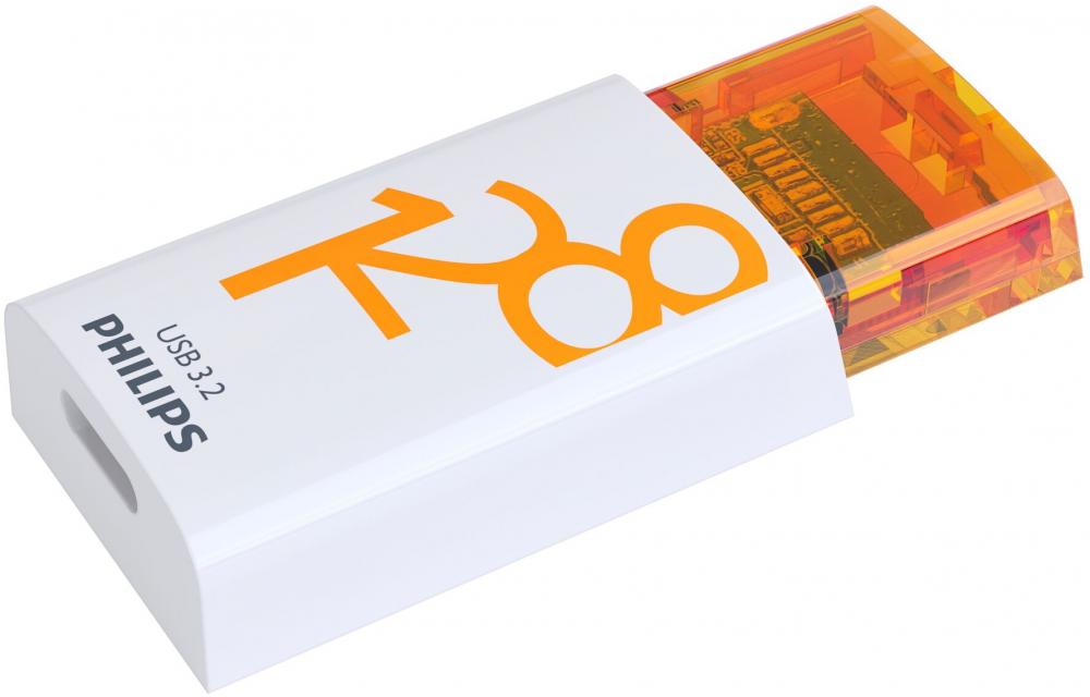Philips USB Stick 128GB Speicherstick Click Series weiß orange Typ C USB 3.2 Gen 1