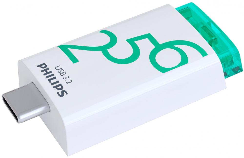 Philips USB Stick 256GB Speicherstick Click Series weiß grün Typ C USB 3.2 Gen 1