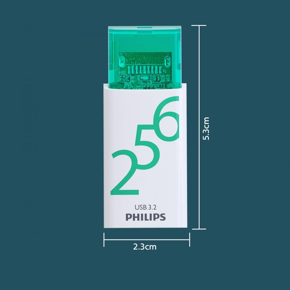 Philips USB Stick 256GB Speicherstick Click Series weiß grün Typ C USB 3.2 Gen 1