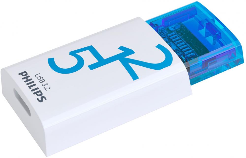 Philips USB Stick 512GB Speicherstick Click Series weiß blau Typ C USB 3.2 Gen 1