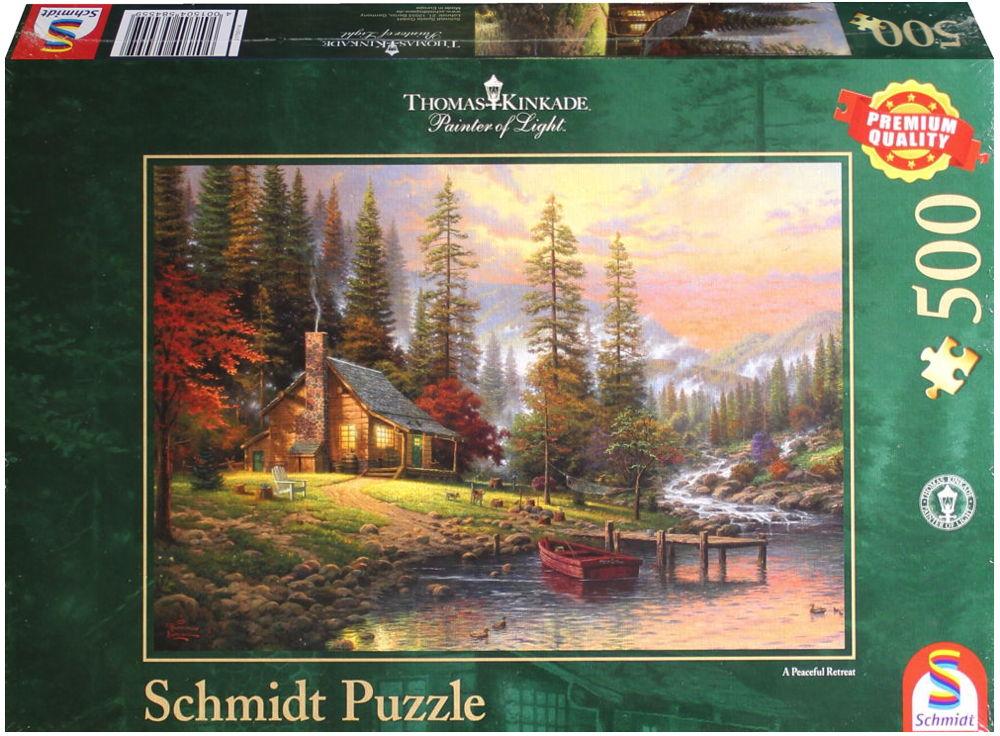 500 Teile Schmidt Spiele Puzzle Thomas Kinkade Haus in den Bergen 58455