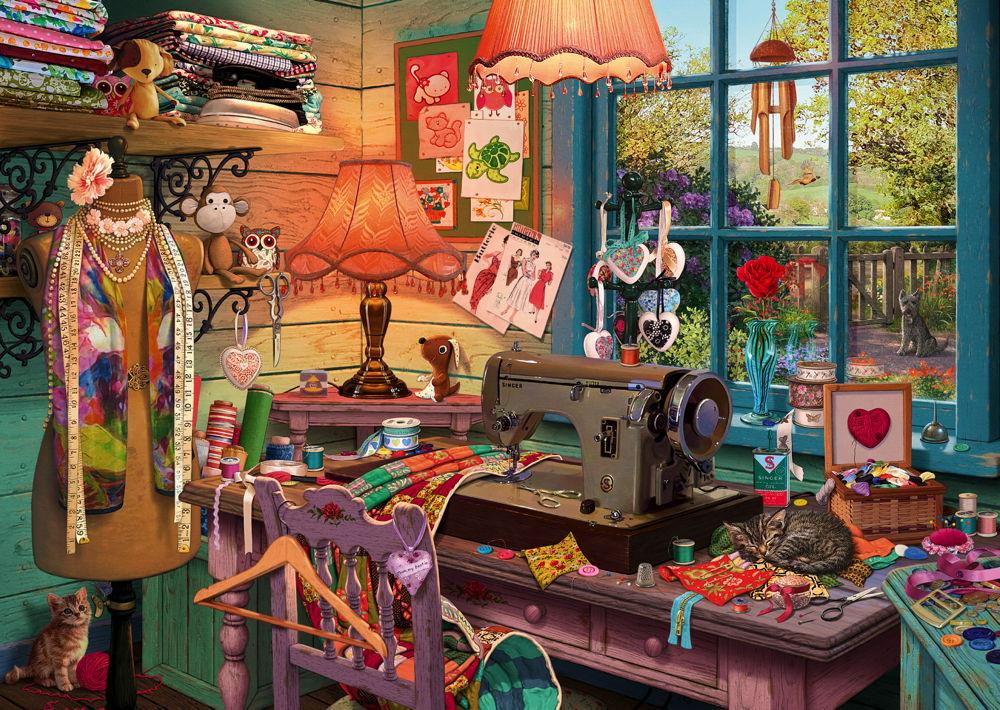 1000 Teile Schmidt Spiele Secret Puzzle Steve Read Im Nähzimmer 59654
