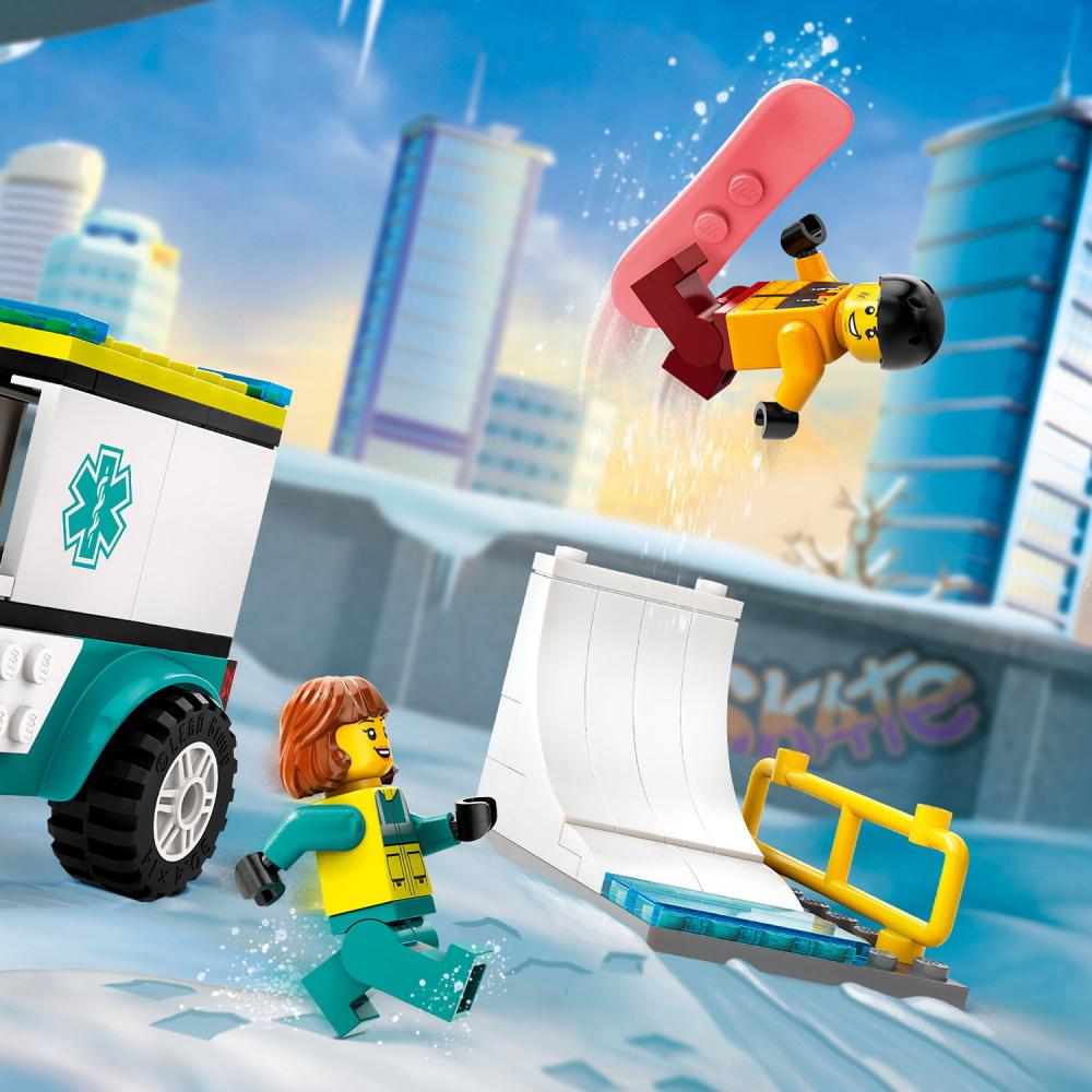 LEGO® City Great Vehicles Rettungswagen und Snowboarder 79 Teile 60403