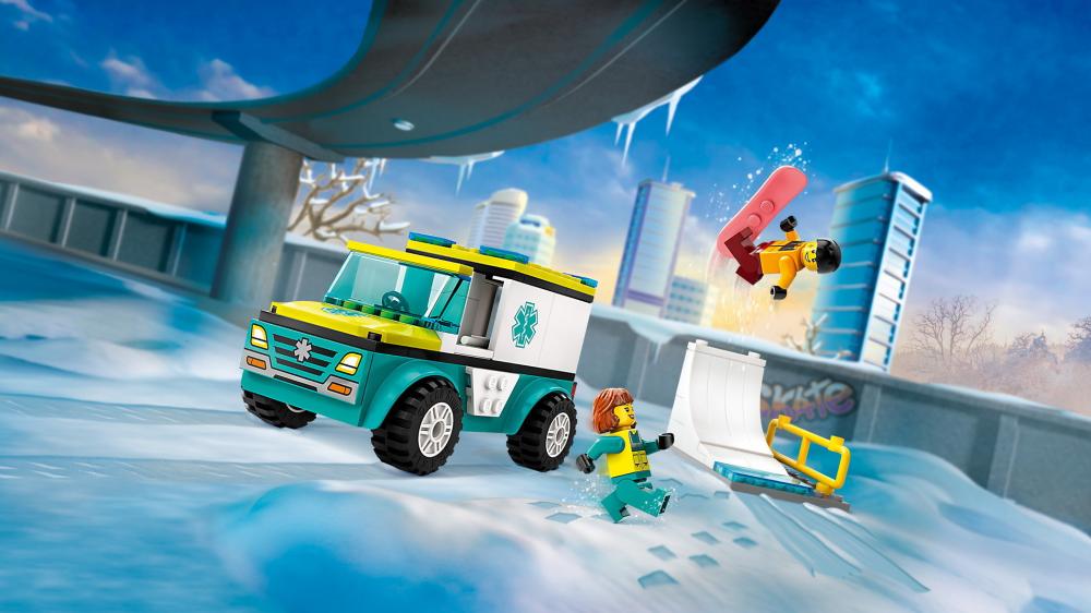 LEGO® City Great Vehicles Rettungswagen und Snowboarder 79 Teile 60403