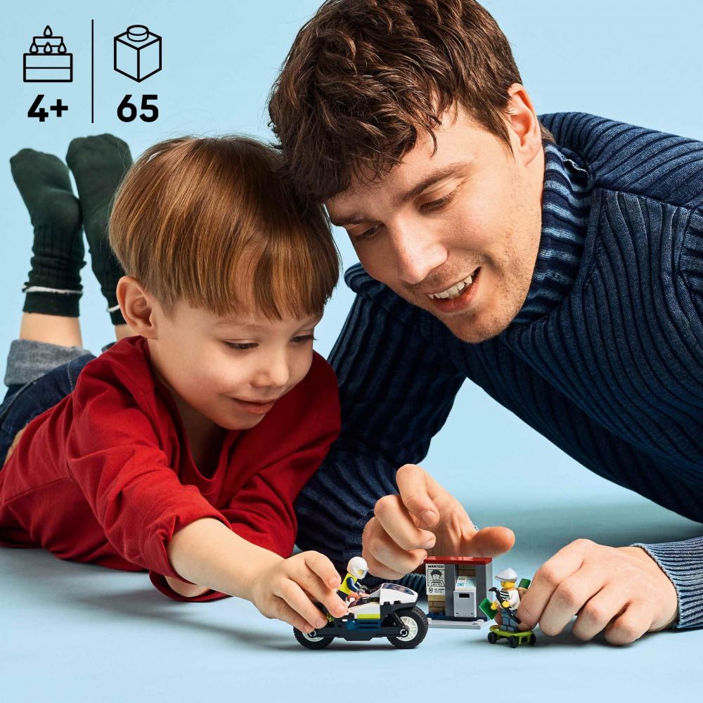 LEGO® City Verfolgungsjagd mit dem Polizeimotorrad 65 Teile 60455