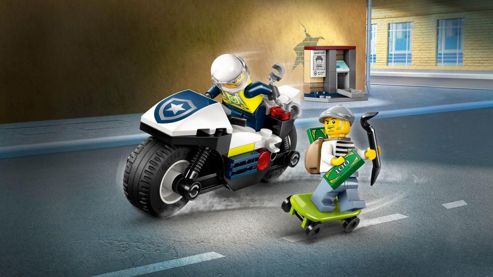 LEGO® City Verfolgungsjagd mit dem Polizeimotorrad 65 Teile 60455