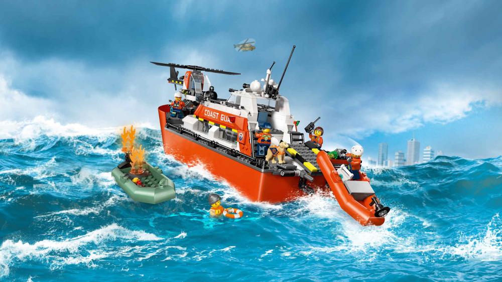 LEGO® City Exploration Rettungsboot der Küstenwache mit Hubschrauber 742 Teile 60504