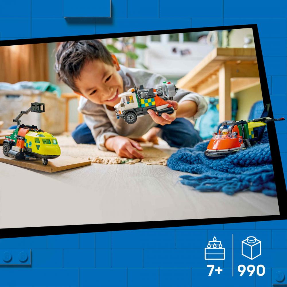 LEGO® City Fahrzeuge Kombinationsset mit Flugzeug, Wartungsfahrzeug, Luftkissenboot 990 Teile 60505