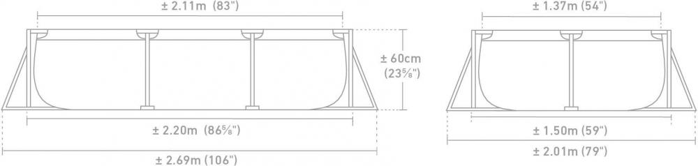Intex Pool Stahlrahmen Pool Anschluß für Pumpe 220cm x 150cm x 60cm 1662 Liter pink 28266NP