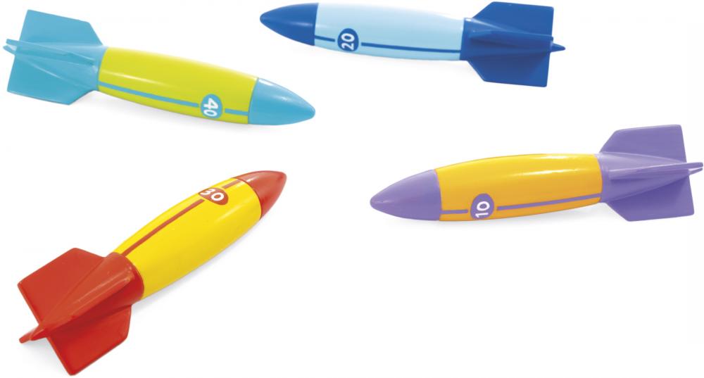 4 Intex Tauchringe Unterwasser Torpedoes bunt ab 6 Jahren 55508