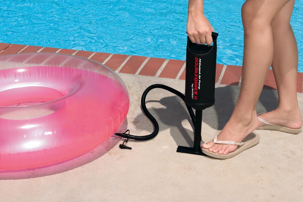 Intex Luftpumpe Air Pump Double Quick II Hand Pump 36cm 2x 1700 ccm 03 bar 68614