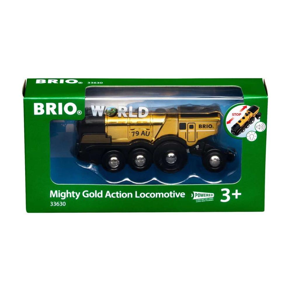 Brio World Eisenbahn Lok Goldene Batterielok mit Licht und Sound 1 Teil 33630
