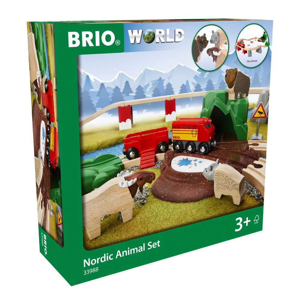 Brio World Eisenbahn Set Bahn Starter Set Nordische Waldtiere 26 Teile 33988